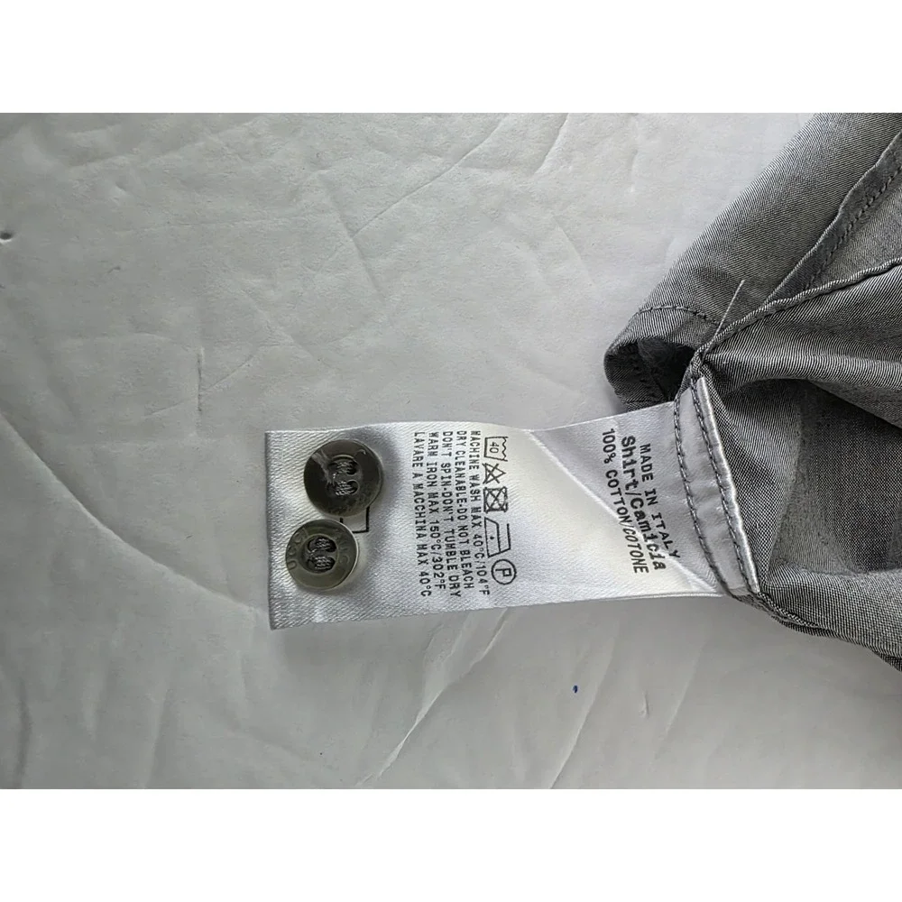 Gucci‎ Mens Grey Short Sleeve Button Up Slim Fit Shirt Luxury Designer Grey